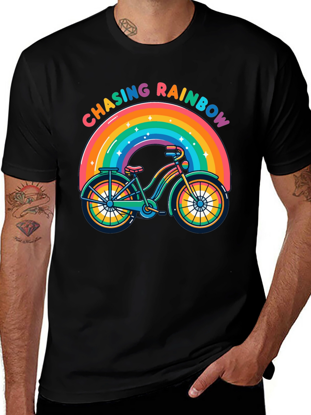 Chasing Rainbows Bicycle T-Shirt - Pride Ride