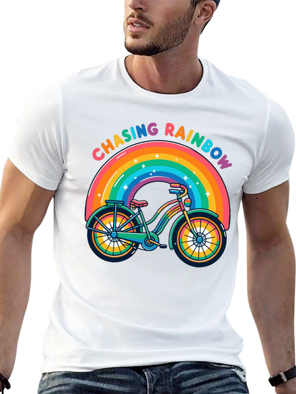 Chasing Rainbows Bicycle T-Shirt - Pride Ride