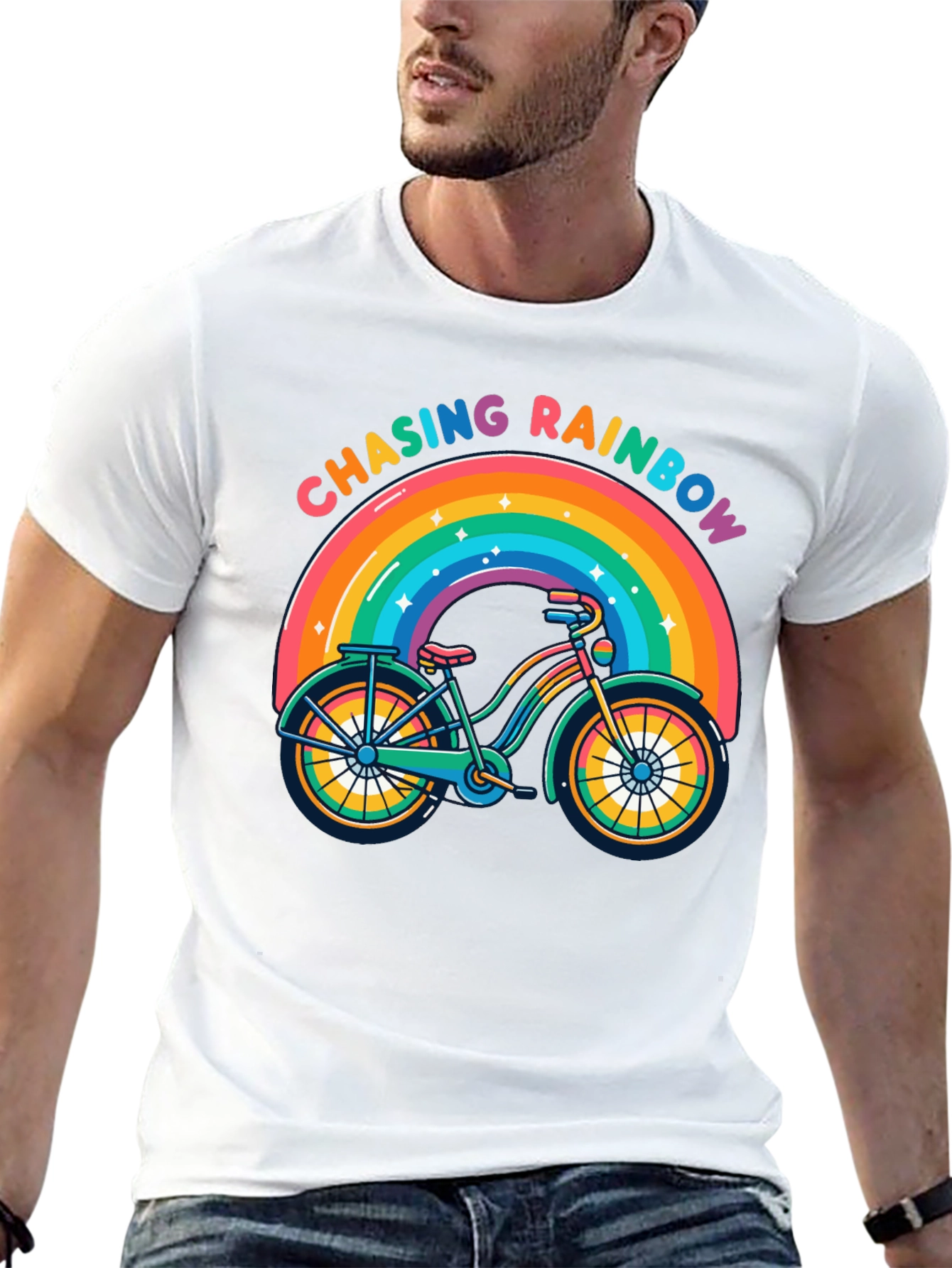 Chasing Rainbows Bicycle T-Shirt - Pride Ride