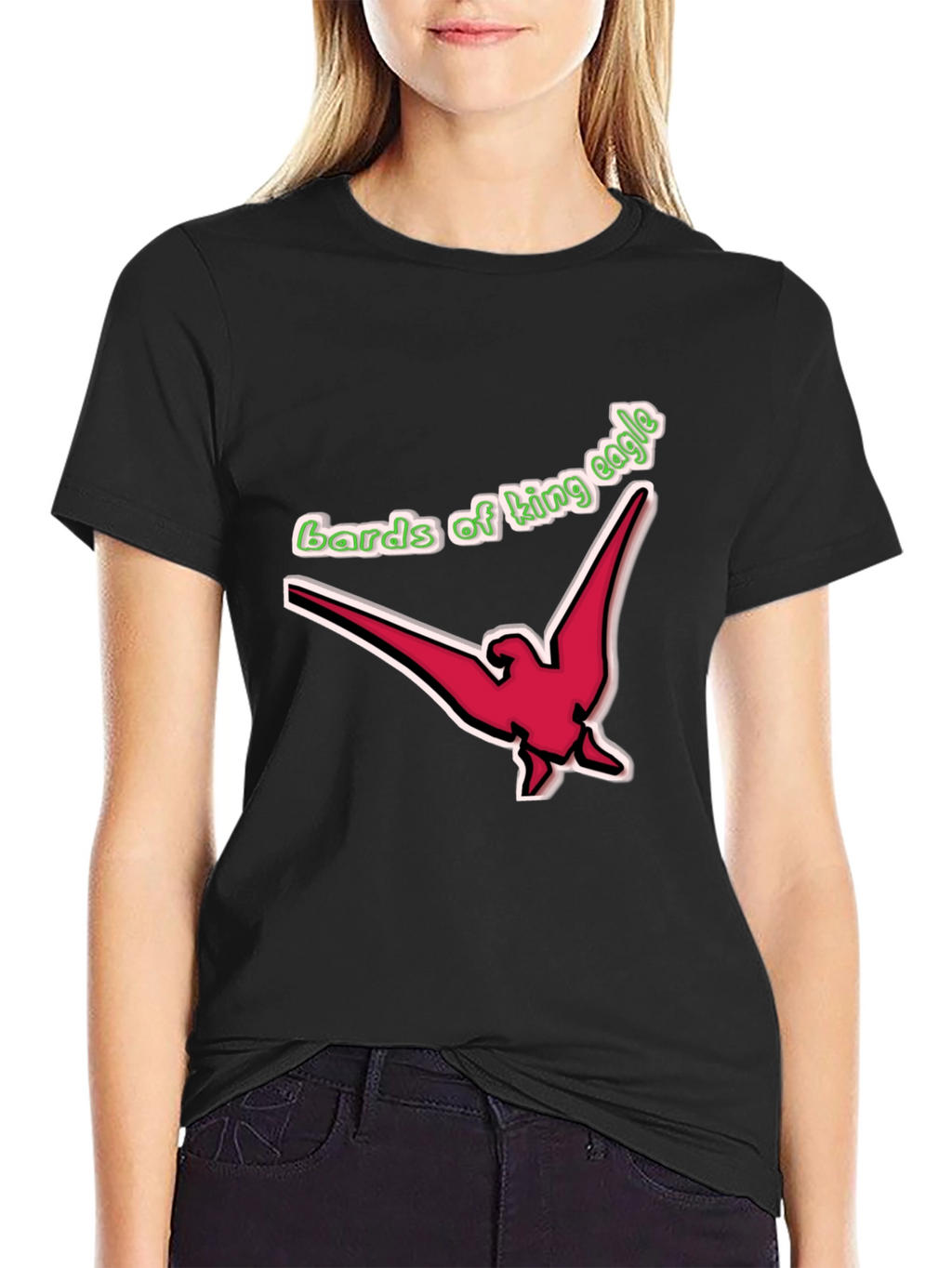 Bards of King Eagle Graphic T-Shirt - Black