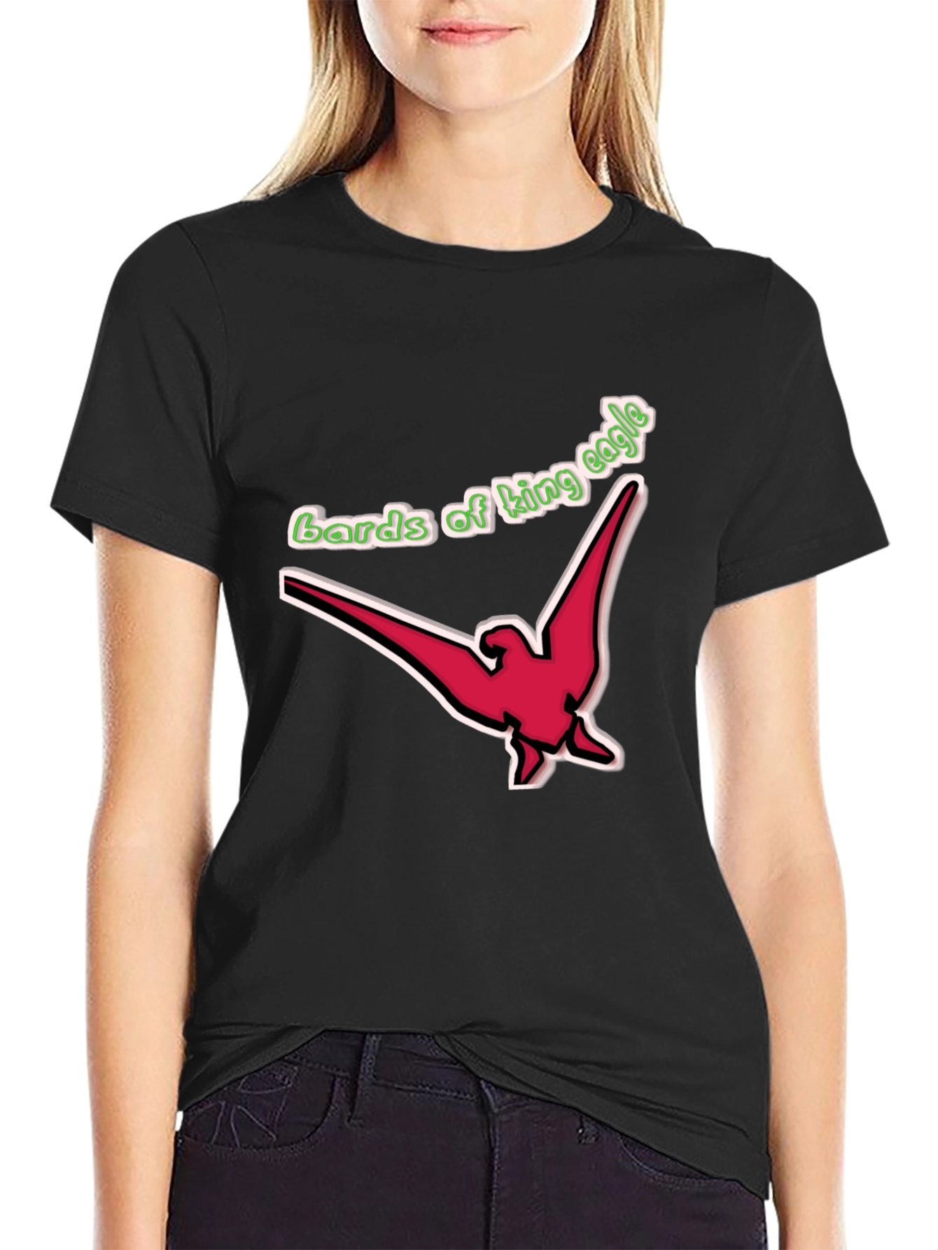 Bards of King Eagle Graphic T-Shirt - Black