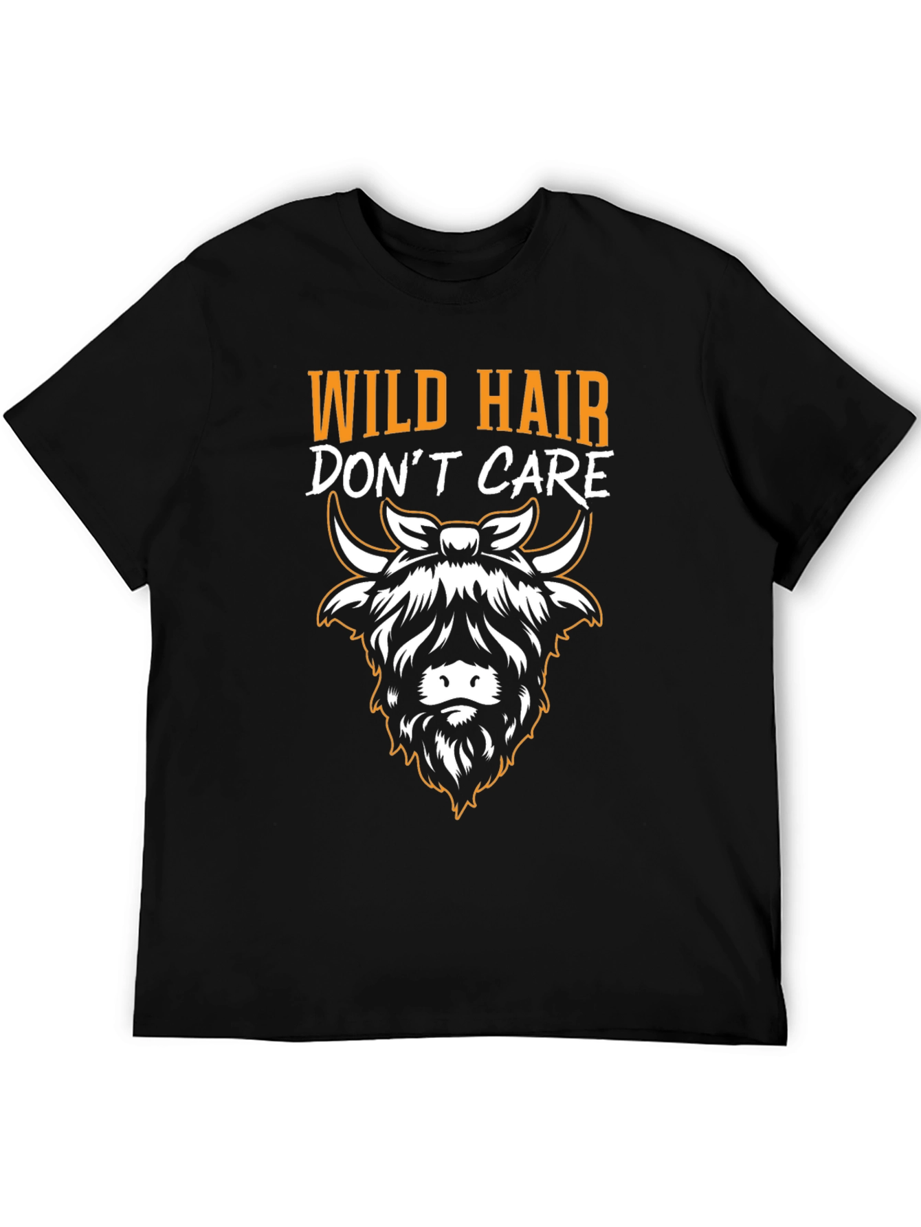 Wild Hair Dont Care Highland Cow T-Shirt