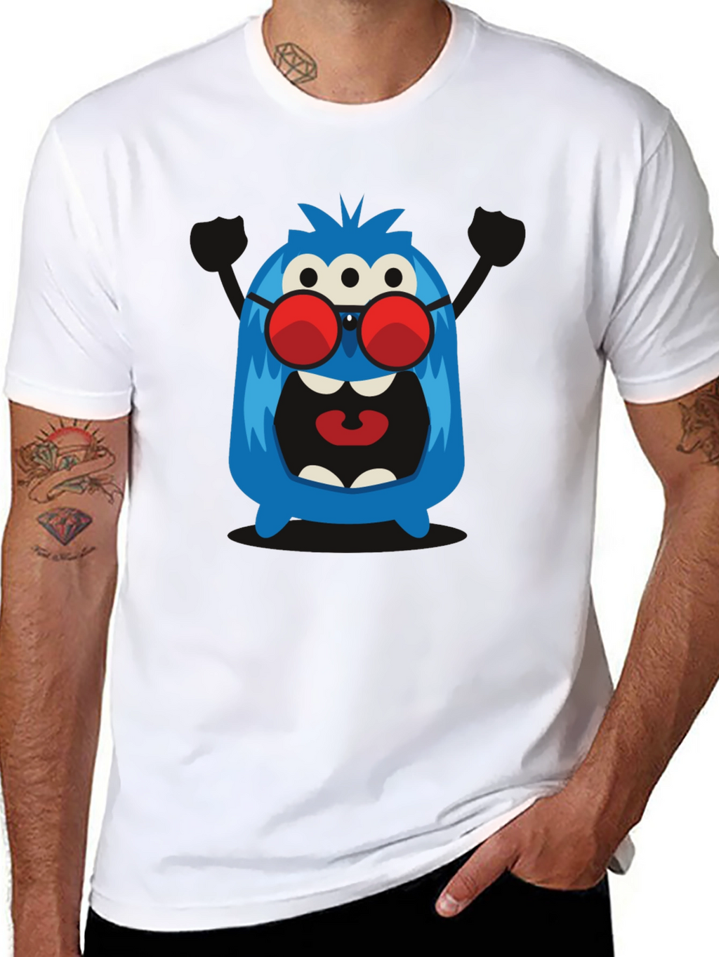 Monster Graphic Tee - Three Eyes & Shades!