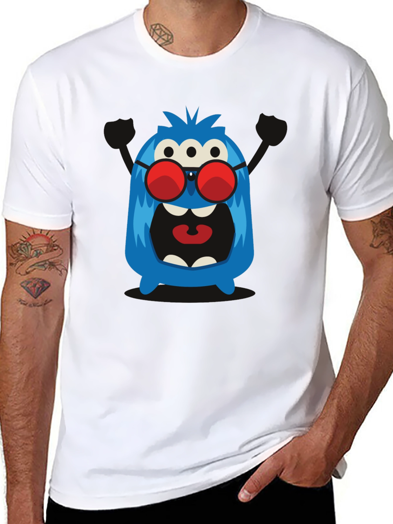 Monster Graphic Tee - Three Eyes & Shades!