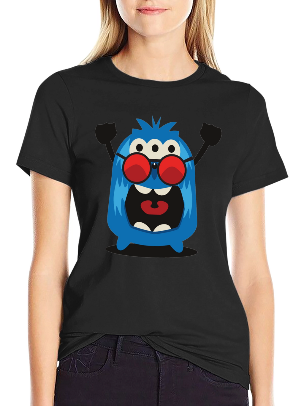Monster Graphic Tee - Three Eyes & Shades!