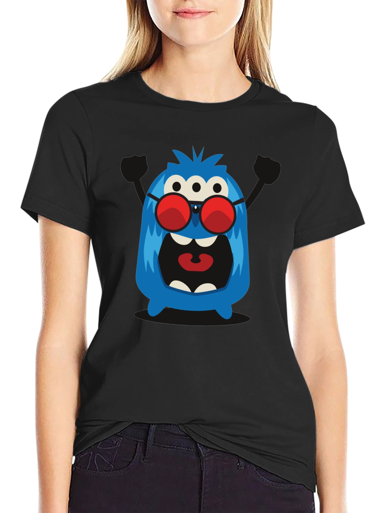 Monster Graphic Tee - Three Eyes & Shades!