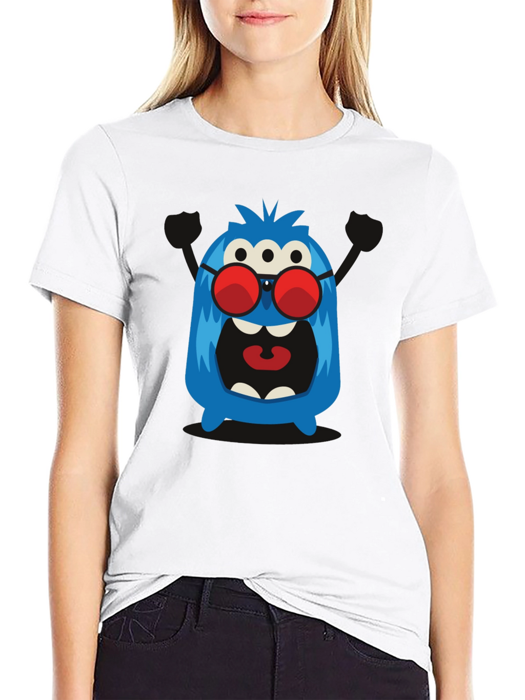 Monster Graphic Tee - Three Eyes & Shades!