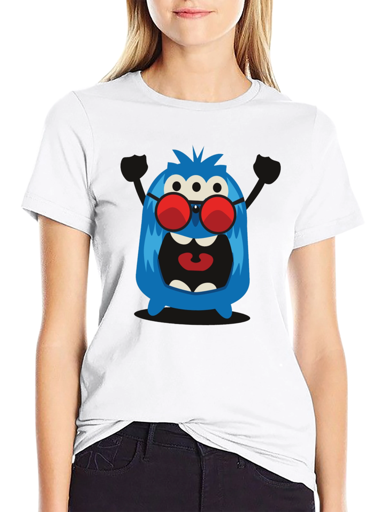 Monster Graphic Tee - Three Eyes & Shades!