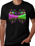 Mardi Gras Graphic Tee Purple & Green Festive Design