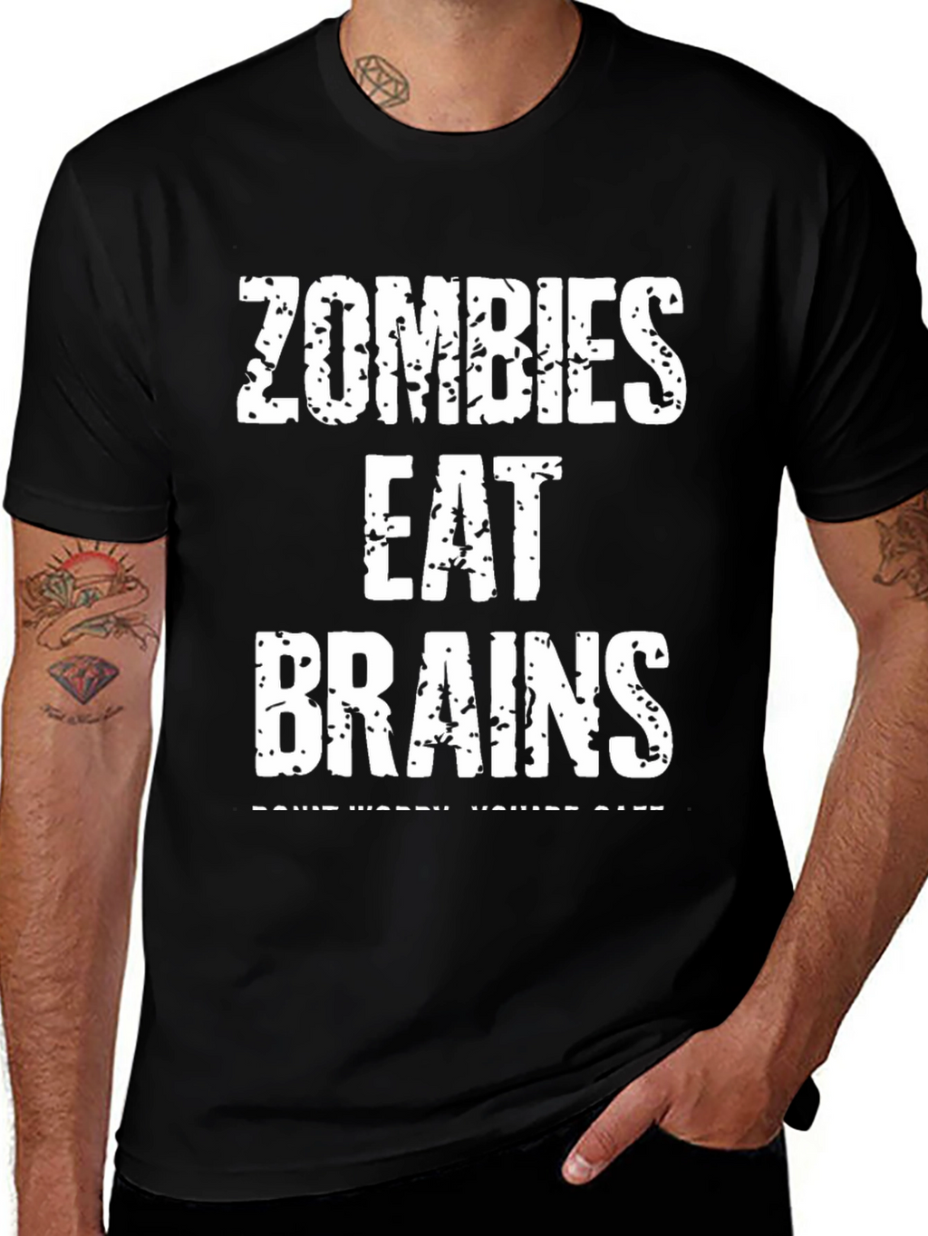 Zombies Eat Brains T-Shirt - Funny Halloween Tee