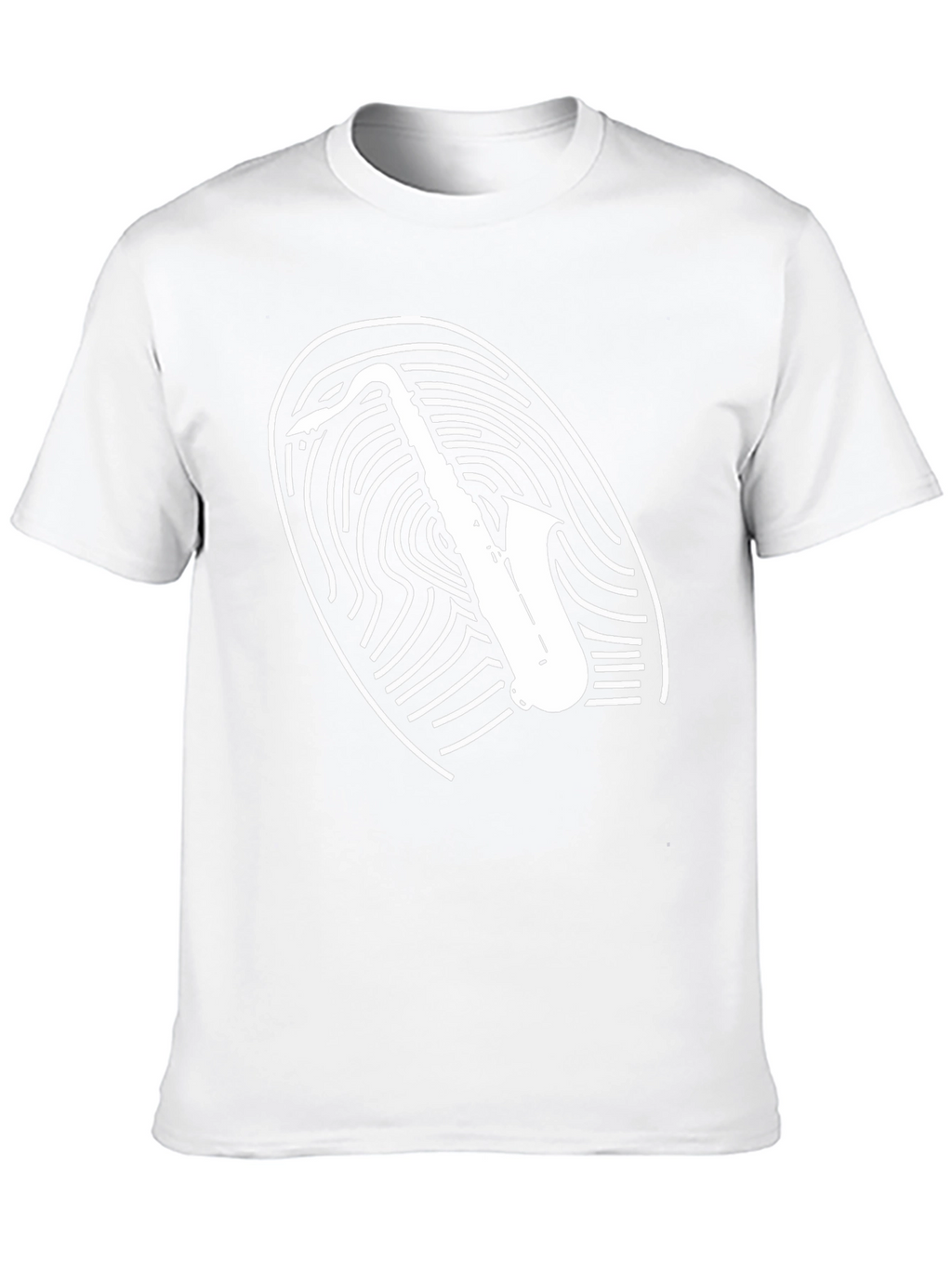 Saxophone Fingerprint Graphic Tee - Cool Musician T-Shirt