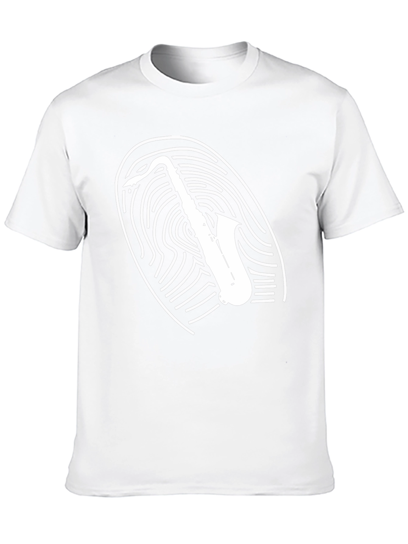 Saxophone Fingerprint Graphic Tee - Cool Musician T-Shirt