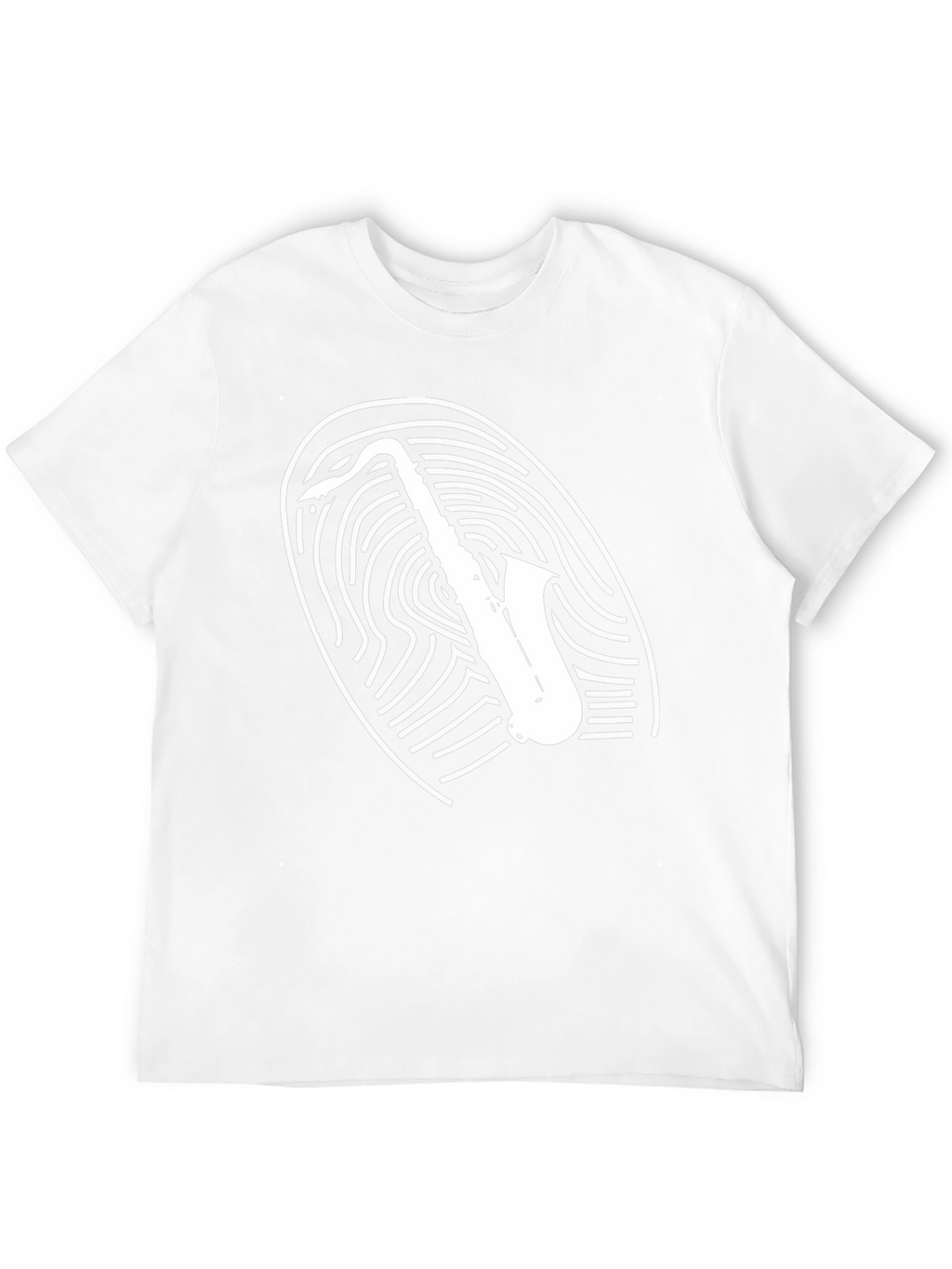 Saxophone Fingerprint Graphic Tee - Cool Musician T-Shirt