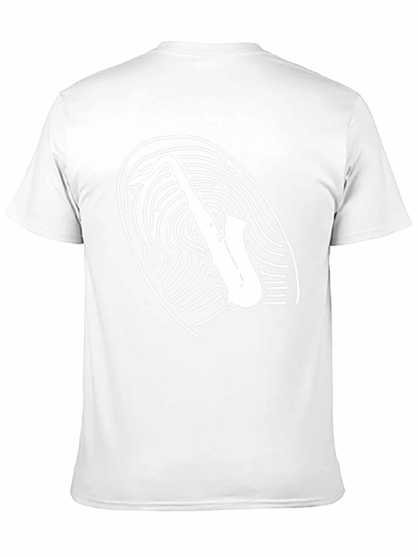 Saxophone Fingerprint Graphic Tee - Cool Musician T-Shirt