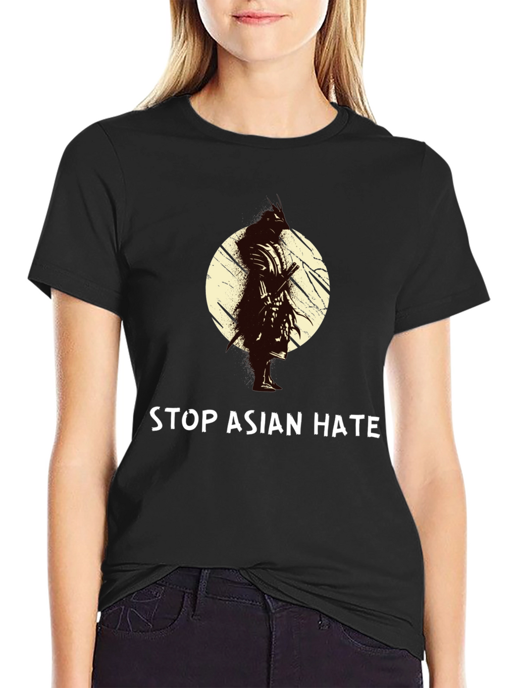Stop Asian Hate T-Shirt - Samurai Design