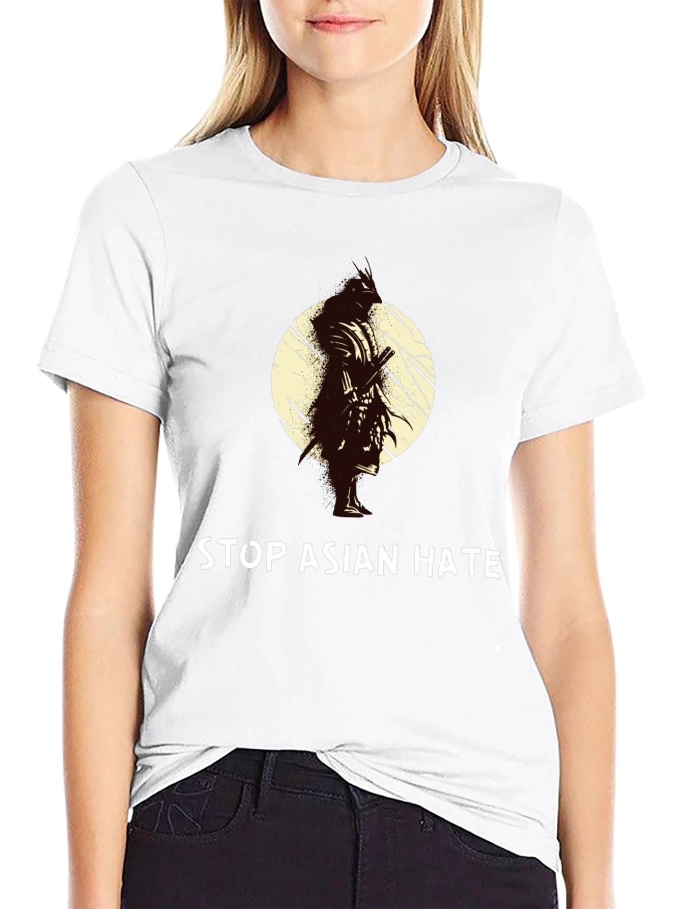 Stop Asian Hate T-Shirt - Samurai Design