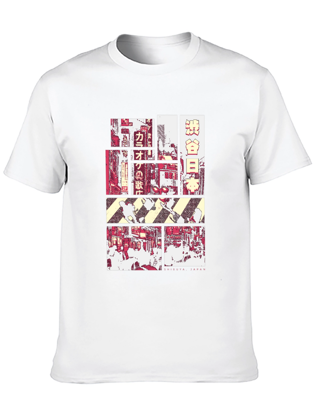 Shibuya Japan Graphic Tee - Black Crewneck T-Shirt