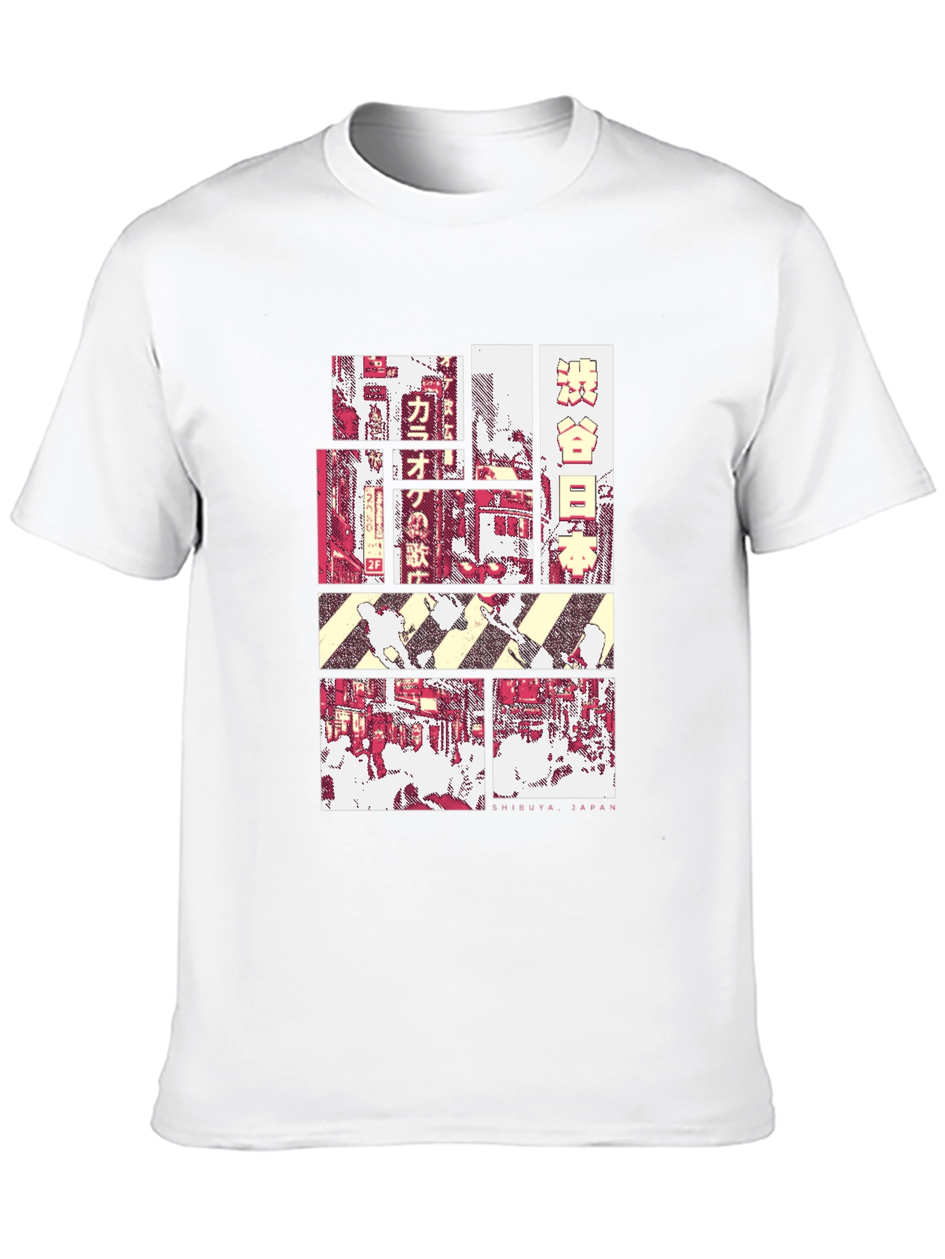 Shibuya Japan Graphic Tee - Black Crewneck T-Shirt