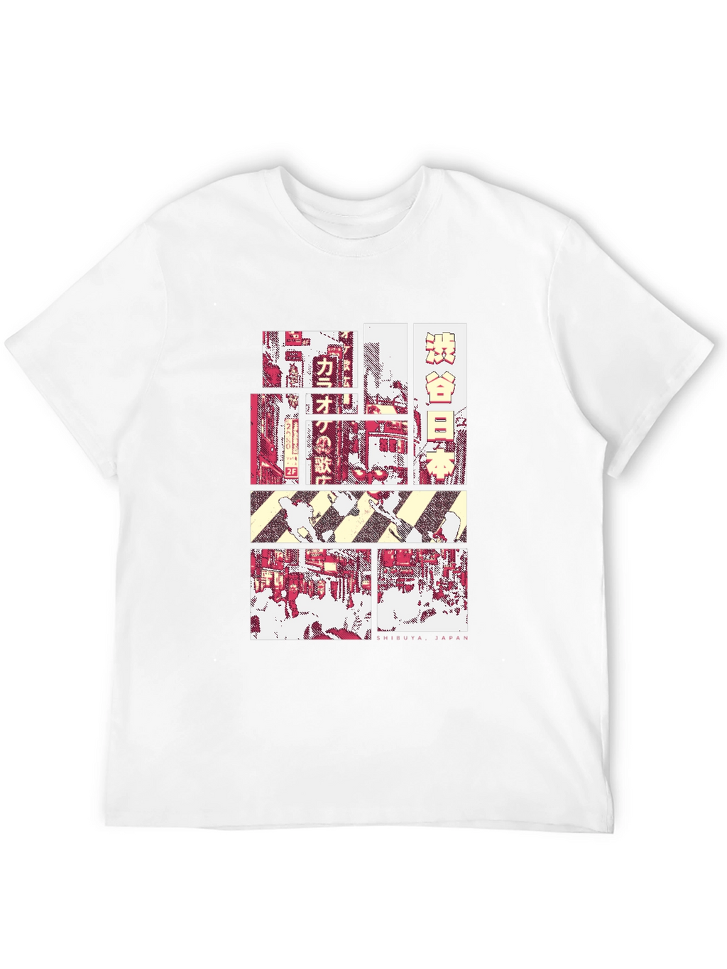 Shibuya Japan Graphic Tee - Black Crewneck T-Shirt