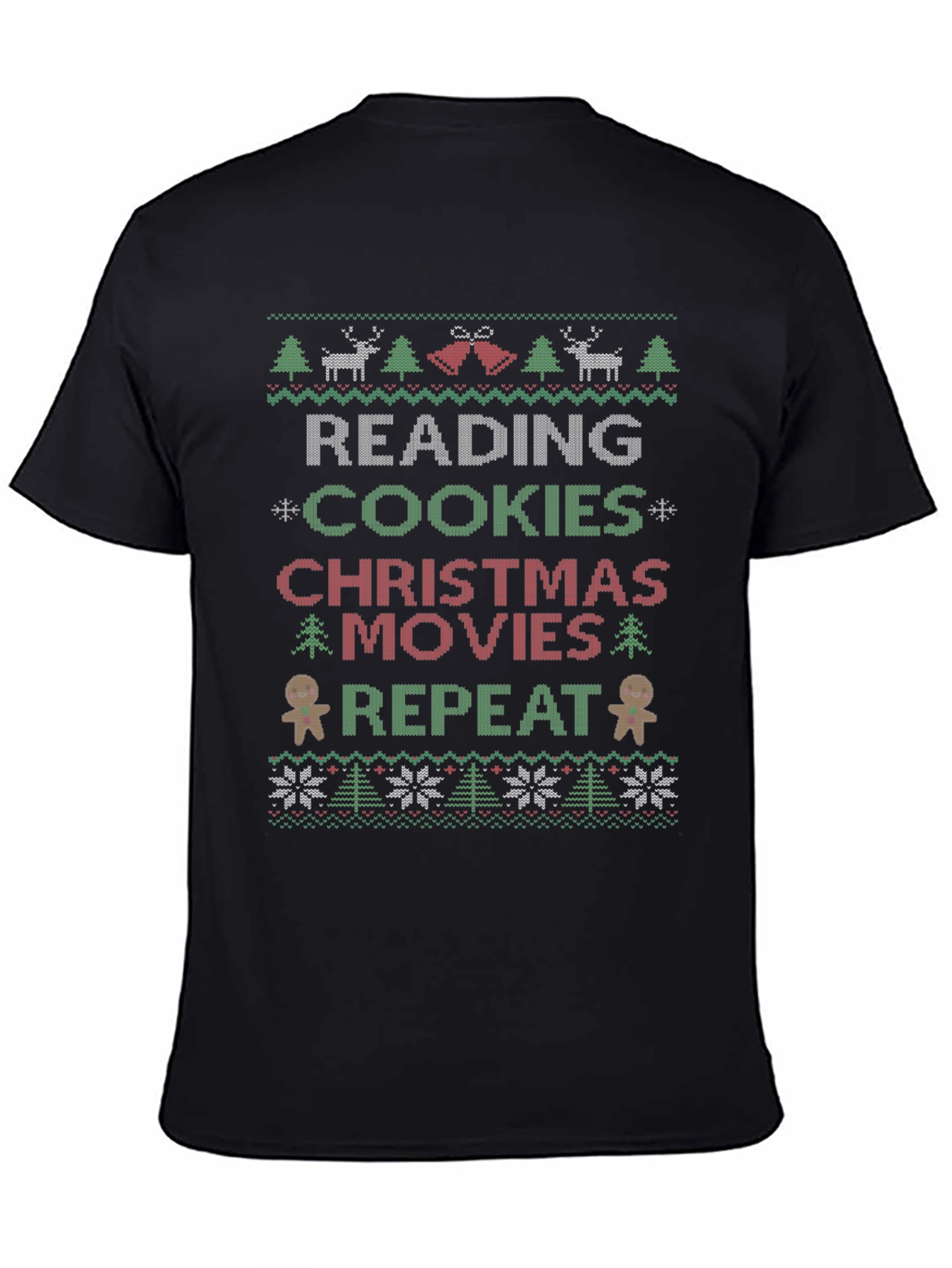 Festive Reading Cookies Christmas Movies Repeat T-Shirt