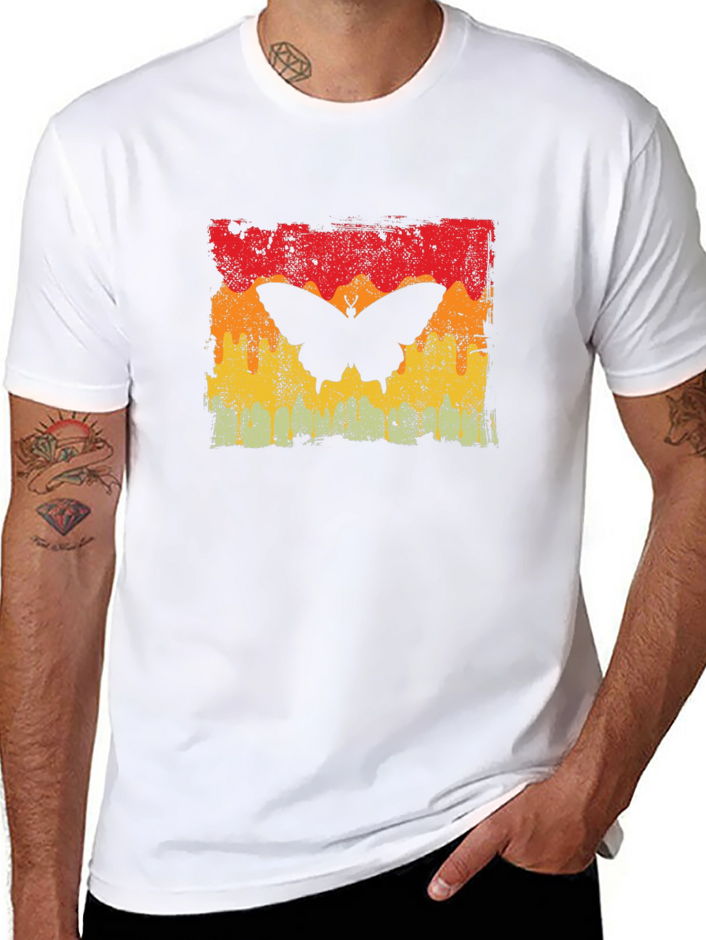 Retro Butterfly Graphic Tee - Stylish Casual Wear