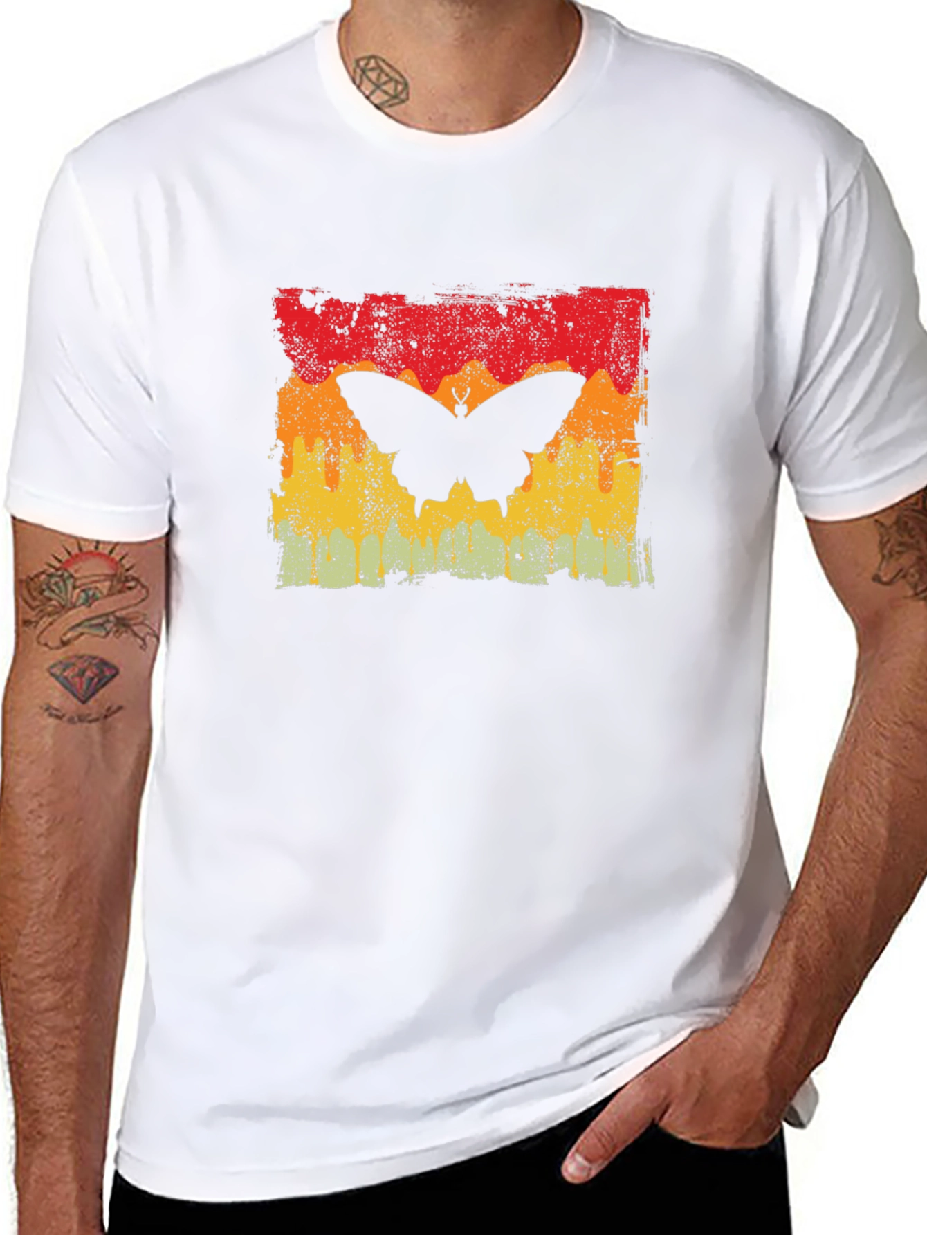 Retro Butterfly Graphic Tee - Stylish Casual Wear
