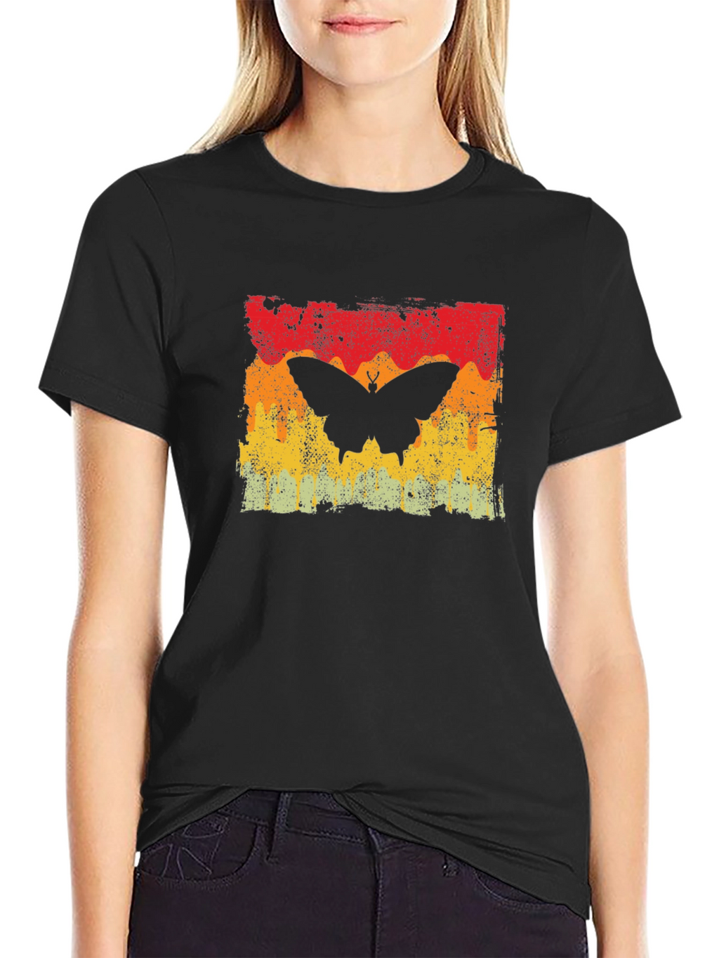 Retro Butterfly Graphic Tee - Stylish Casual Wear
