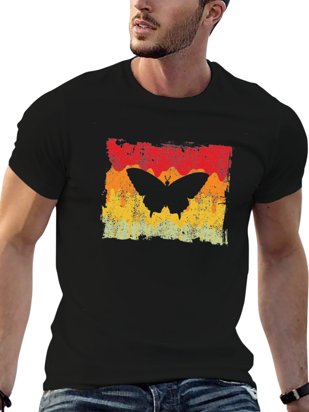 Retro Butterfly Graphic Tee - Stylish Casual Wear