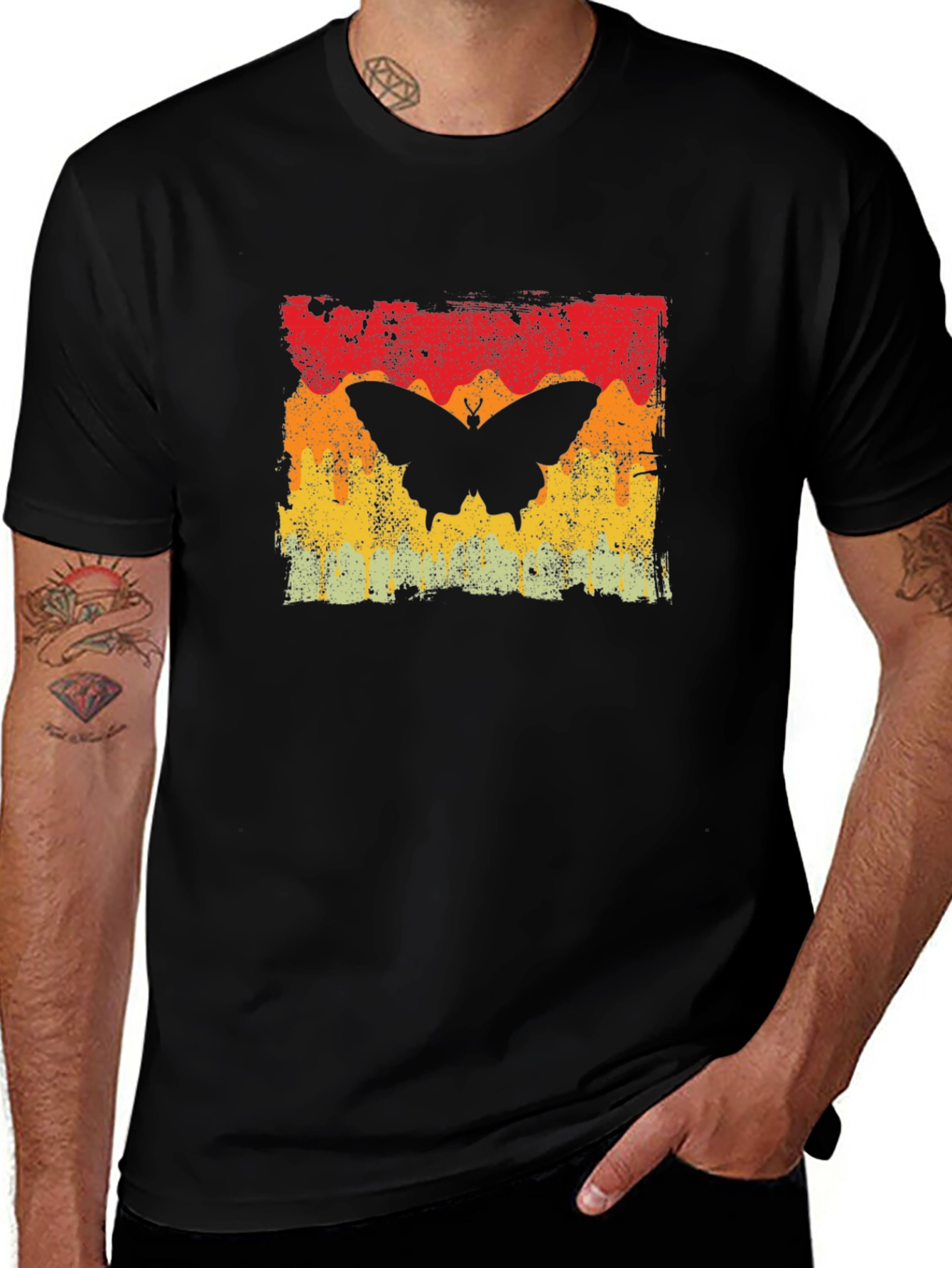 Retro Butterfly Graphic Tee - Stylish Casual Wear
