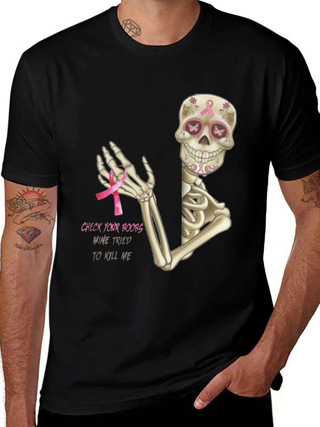 Check Your Boobs Skeleton T-Shirt