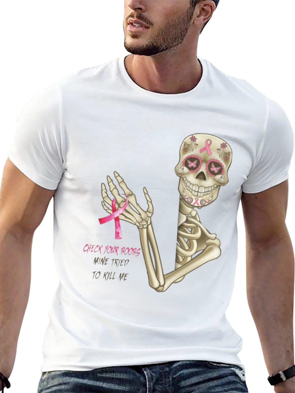 Check Your Boobs Skeleton T-Shirt