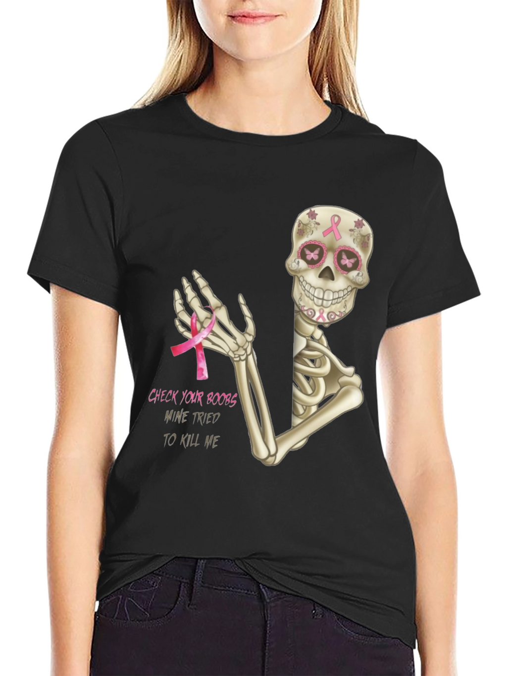 Check Your Boobs Skeleton T-Shirt