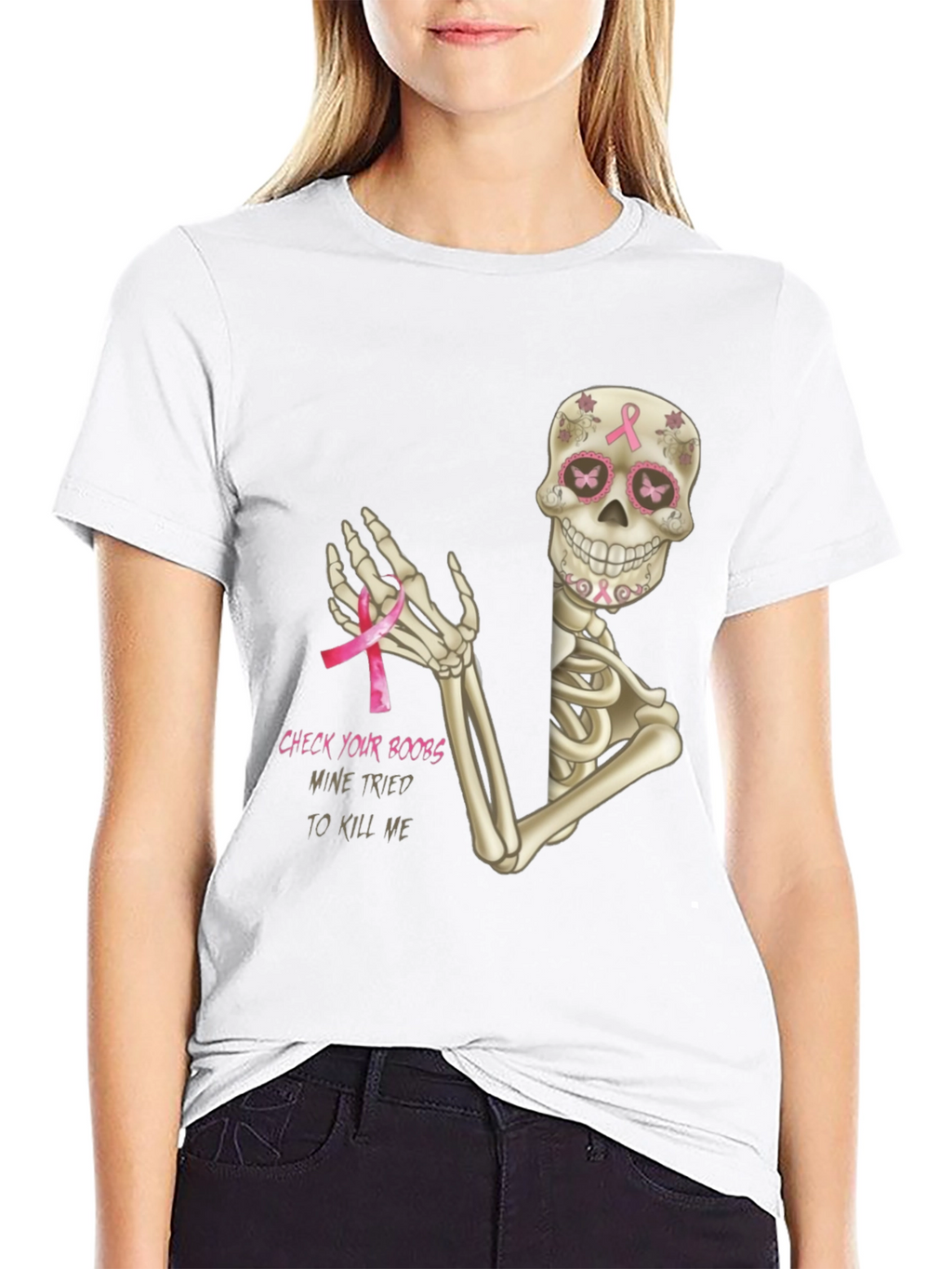 Check Your Boobs Skeleton T-Shirt