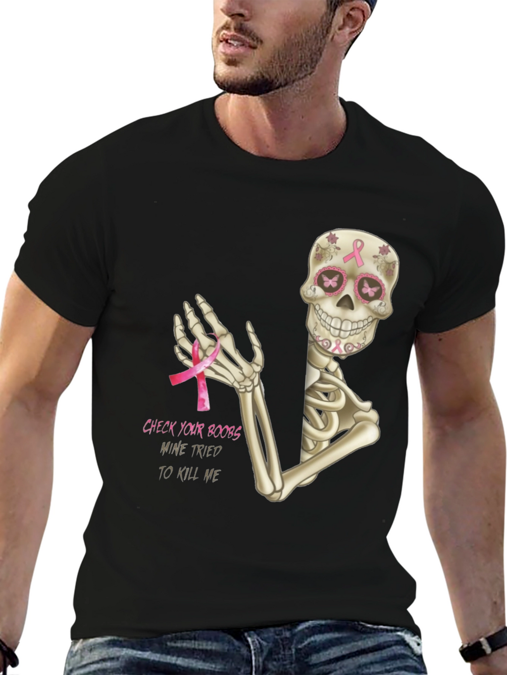Check Your Boobs Skeleton T-Shirt