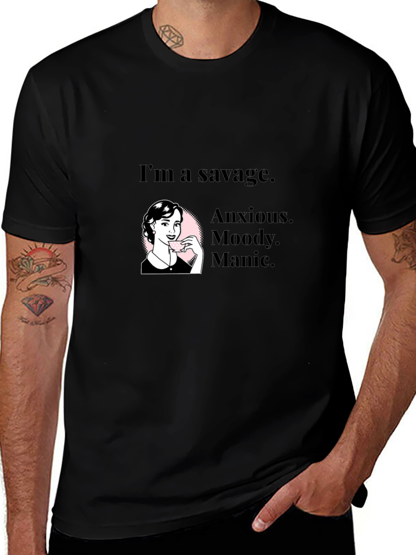 Savage Woman Graphic Tee - Anxious Moody Manic