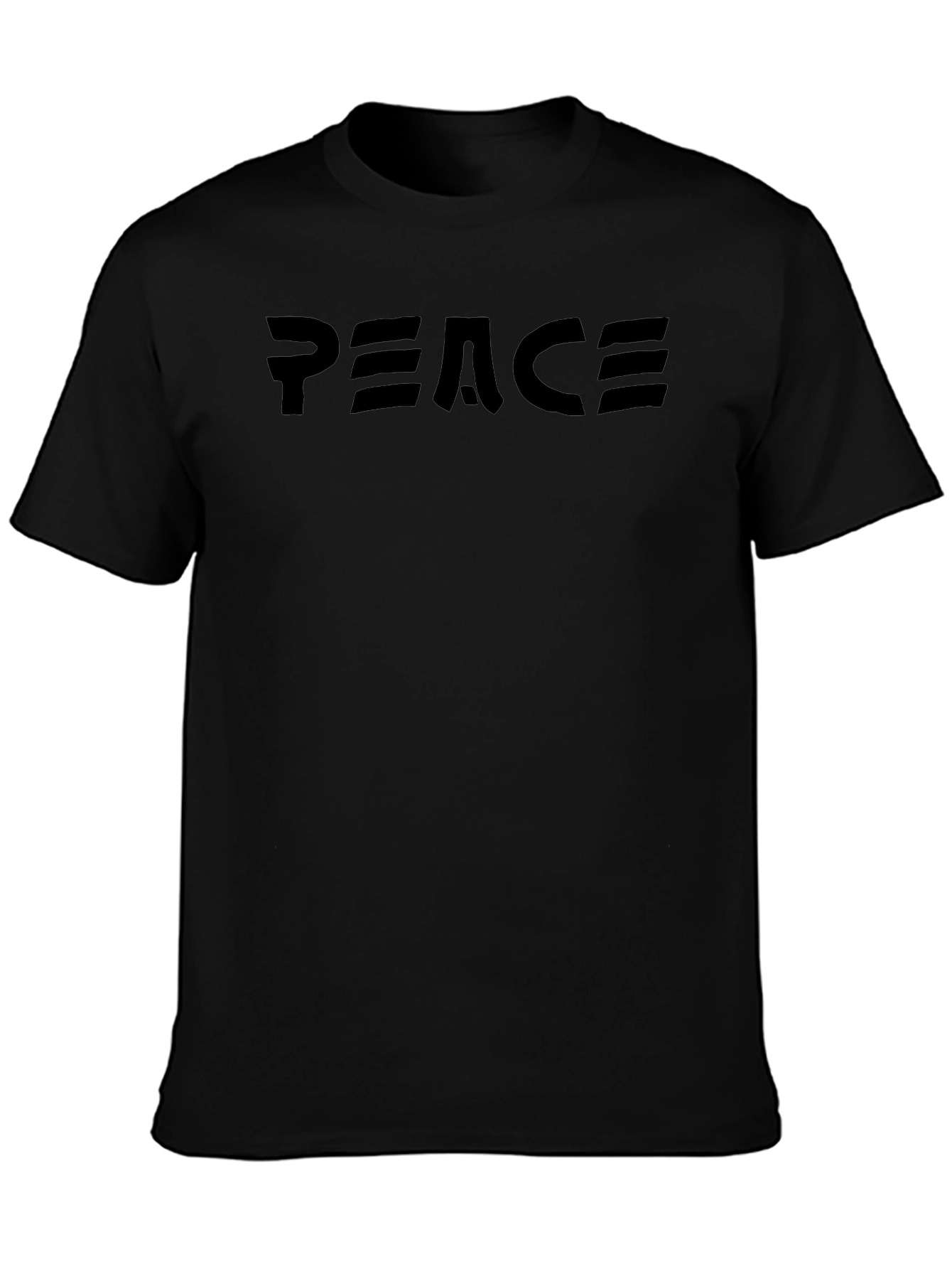 Peace Graphic Crew Neck T-Shirt - Mens Black Tee