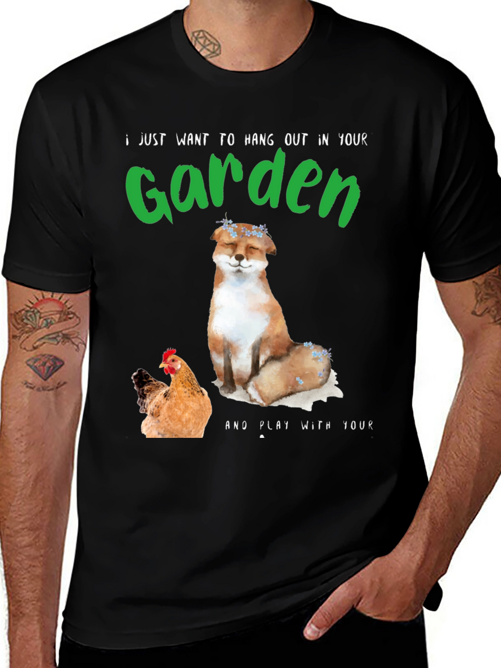 Garden Fox & Chicken T-Shirt