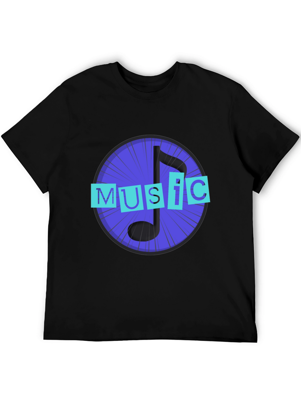 Music Note Graphic Black T-Shirt