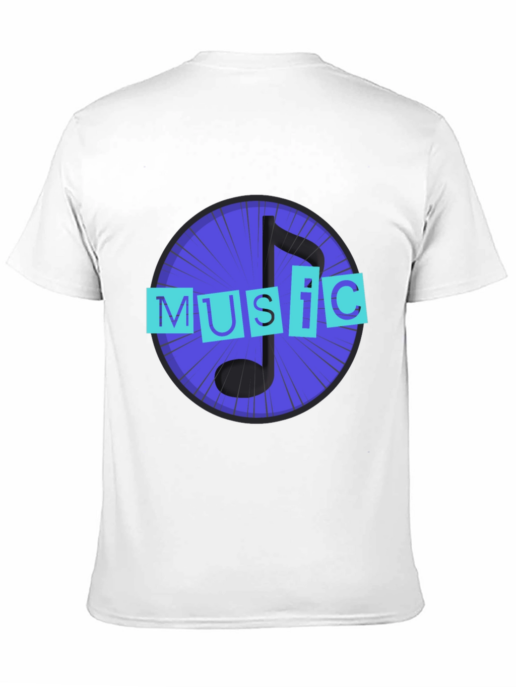 Music Note Graphic Black T-Shirt