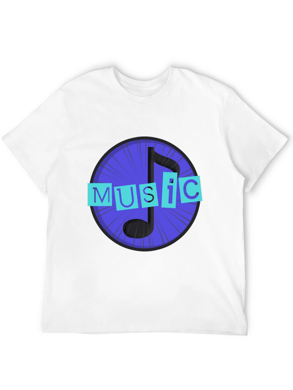 Music Note Graphic Black T-Shirt