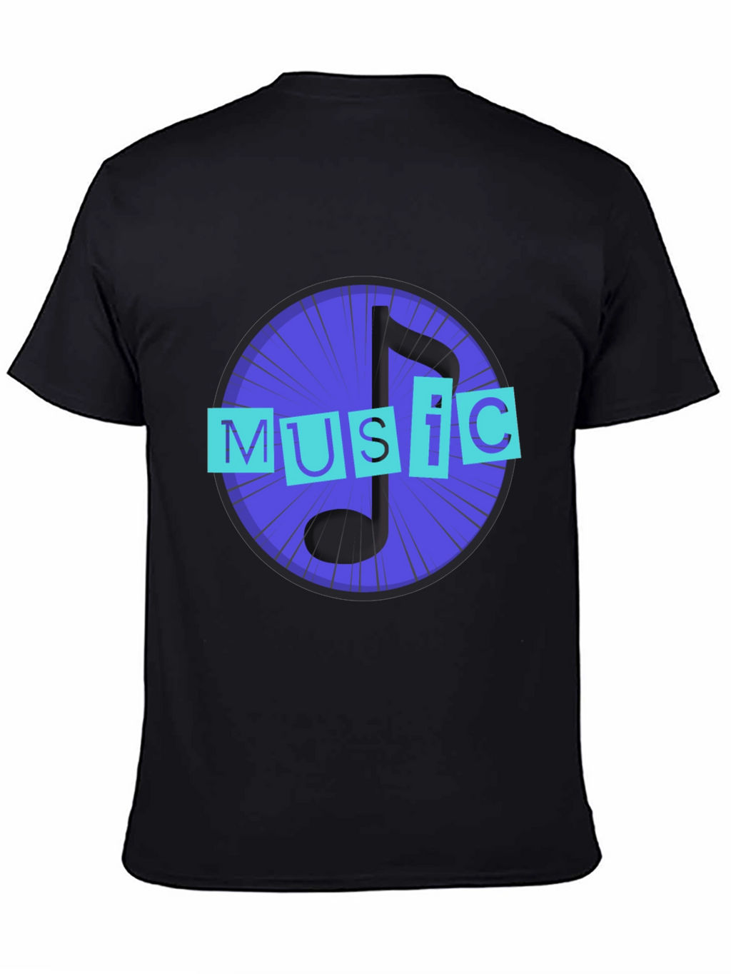 Music Note Graphic Black T-Shirt