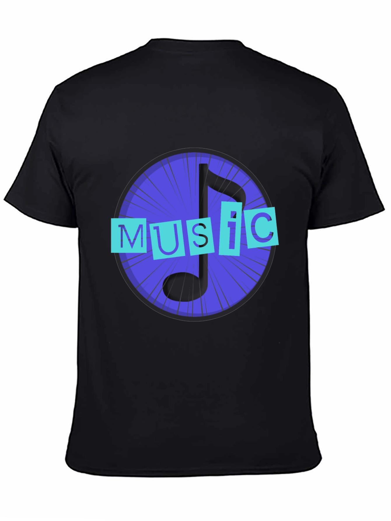 Music Note Graphic Black T-Shirt