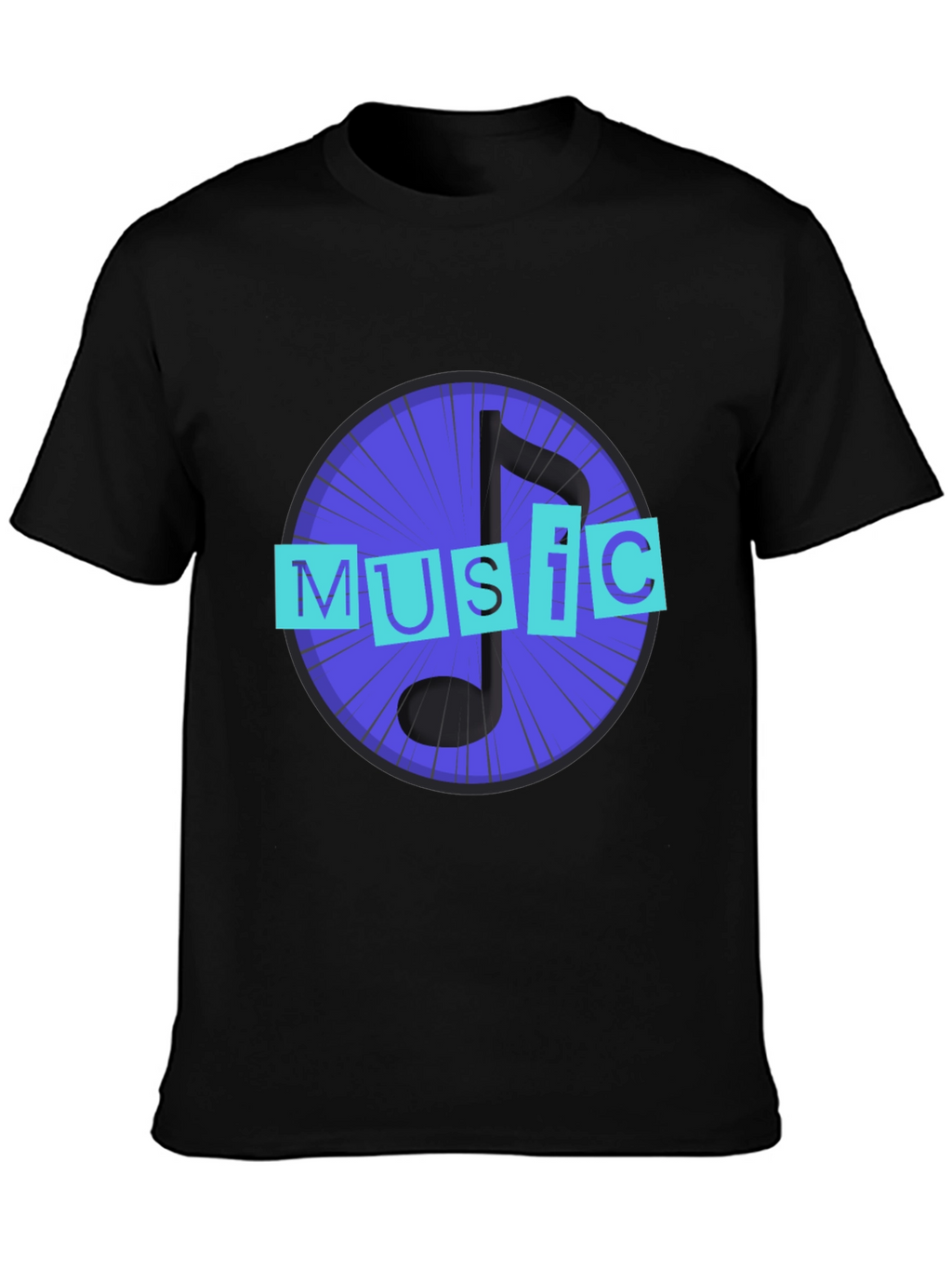 Music Note Graphic Black T-Shirt