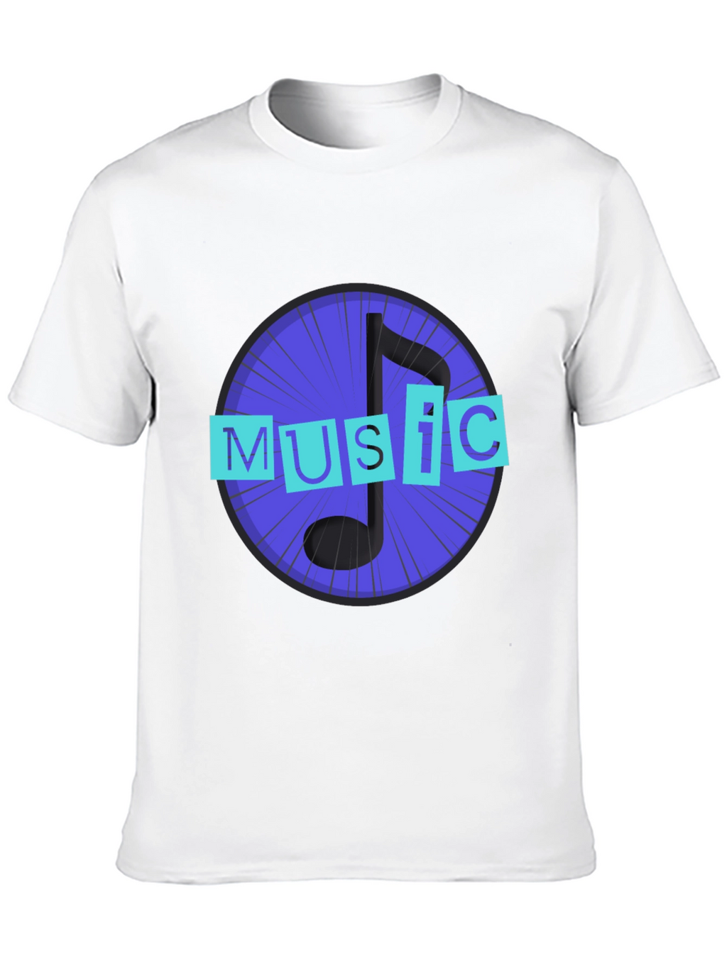 Music Note Graphic Black T-Shirt