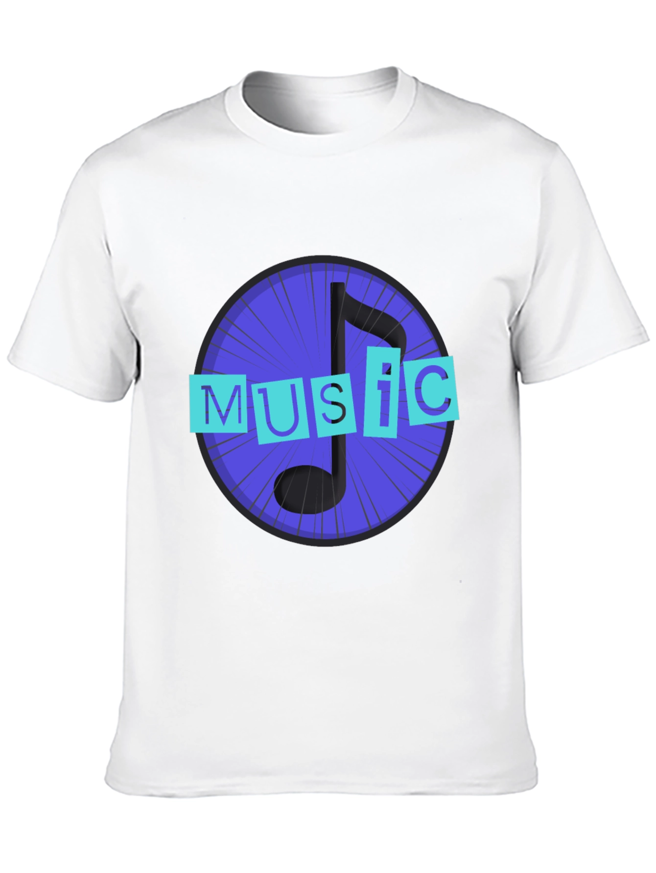 Music Note Graphic Black T-Shirt