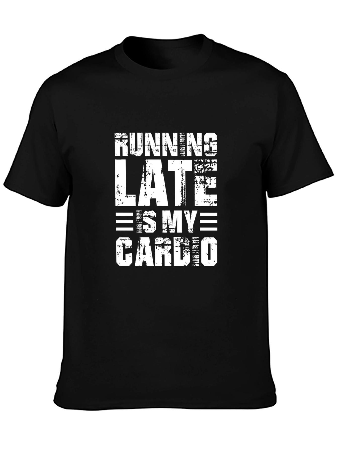 Running Late Is My Cardio Graphic Tee - Black
