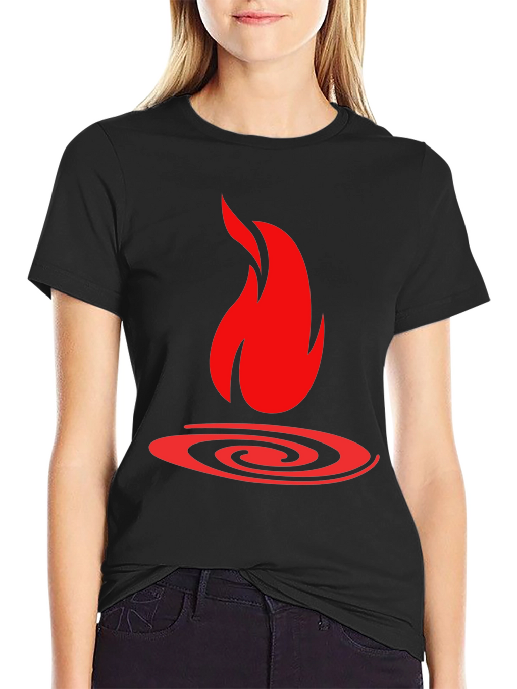 Fire Graphic Black T-Shirt - Bold Statement Tee