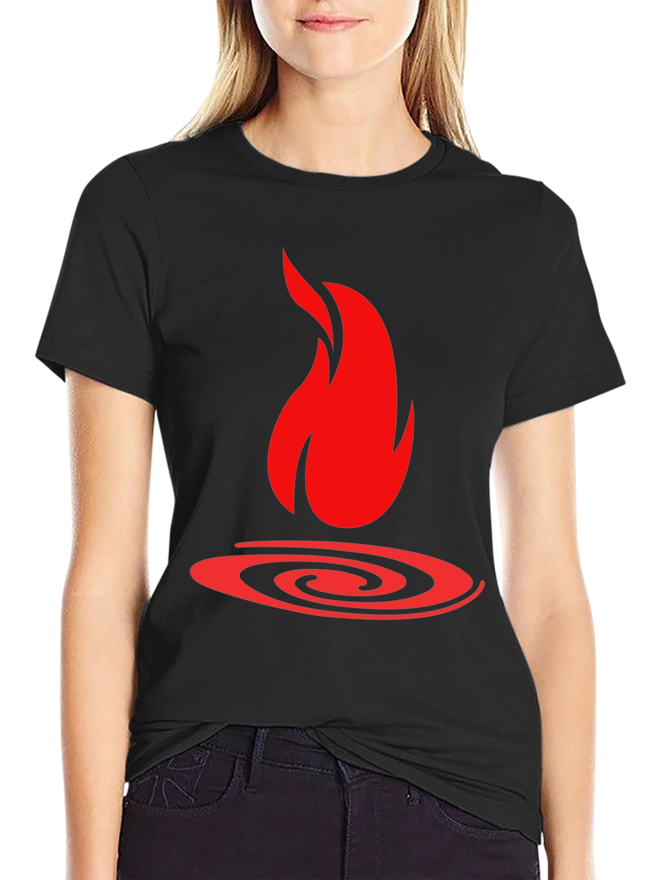 Fire Graphic Black T-Shirt - Bold Statement Tee