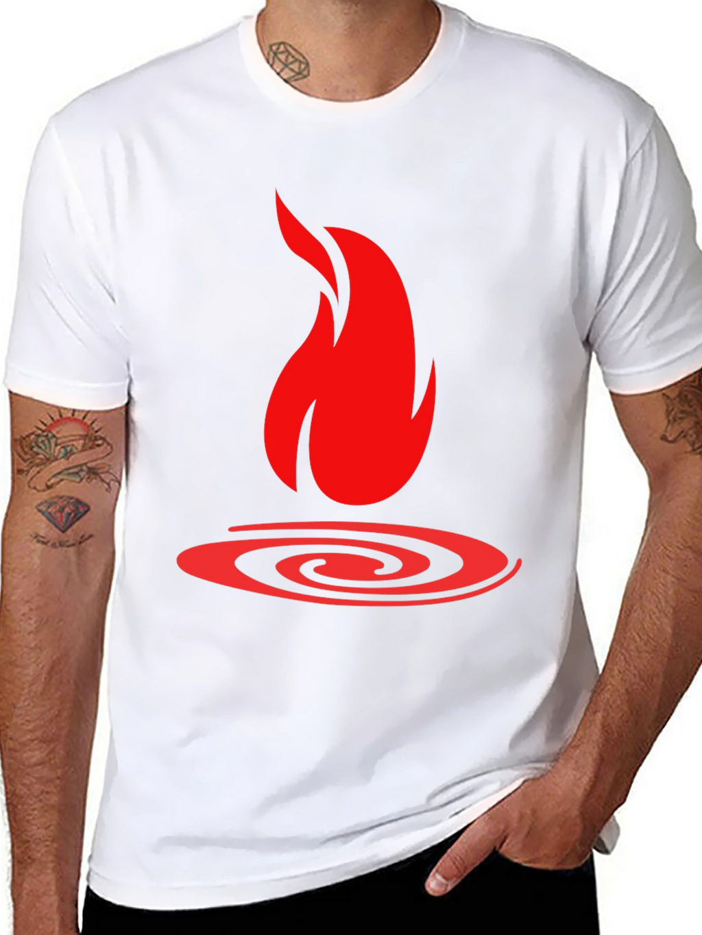 Fire Graphic Black T-Shirt - Bold Statement Tee