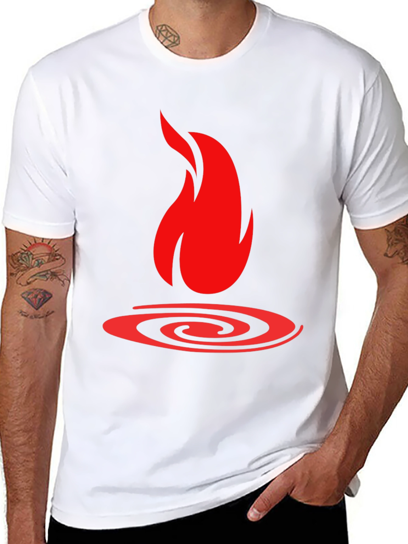 Fire Graphic Black T-Shirt - Bold Statement Tee